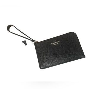 Kate Spade pebbled leather Black Clutch cardholder new
